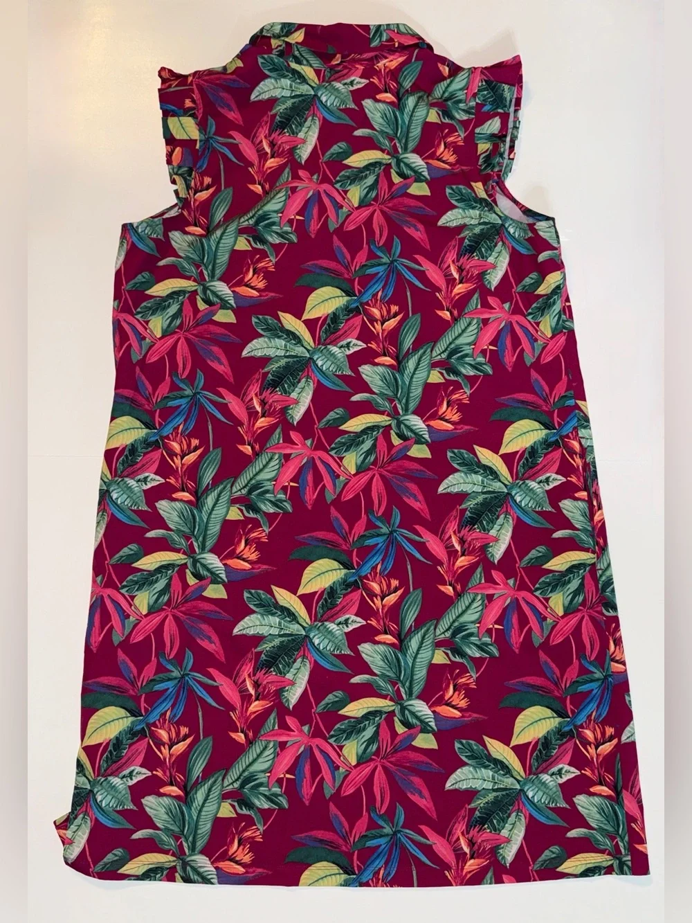 Chico's Zenergy Tropical Print Sleeveless Bungee Dress Size 2 Large EUC - Picture 5 of 8